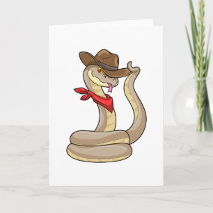 Carte Serpent en cowboy avec Écharpe