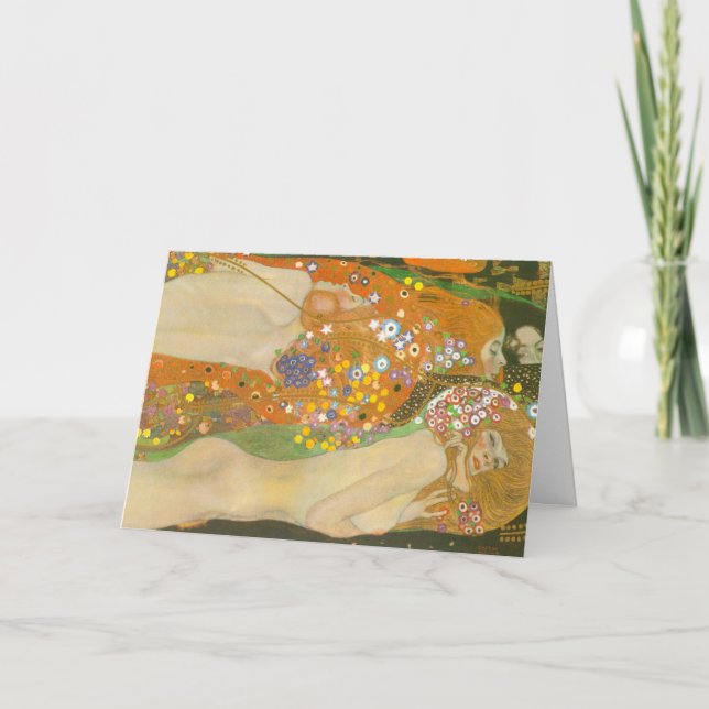 Carte Serpents d'eau II par Gustav Klimt, Art Nouveau (Devant)