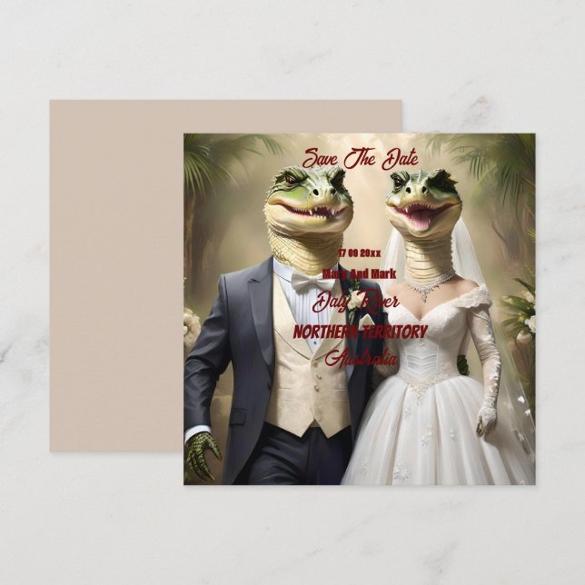 Carte "Serrer l'amour : une affaire Mariage crocodilienn (Devant / Derrière)