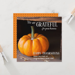 Carte Service Clients personnalisé Thanksgiving