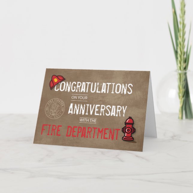 Carte Service des incendies - Anniversaire de l'employé  (Devant)
