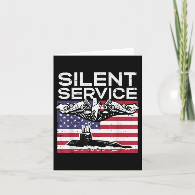 Carte Service silencieux sous-marin Drapeau américain Jo (Devant)