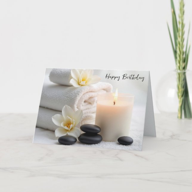 Carte Serviettes Spas Anniversaires Aux Fleurs De Magnol (Devant)