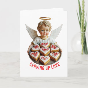 Carte Servir l'amour Chic Saint-Valentin Vintage Chef Ch