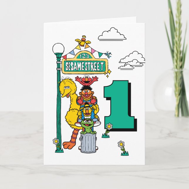 Carte Sesame Street Characters Birthday Card (Devant)