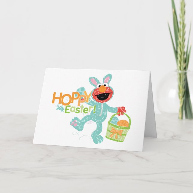 Carte Sesame Street - Elmo | Pâques Lapin (Devant)