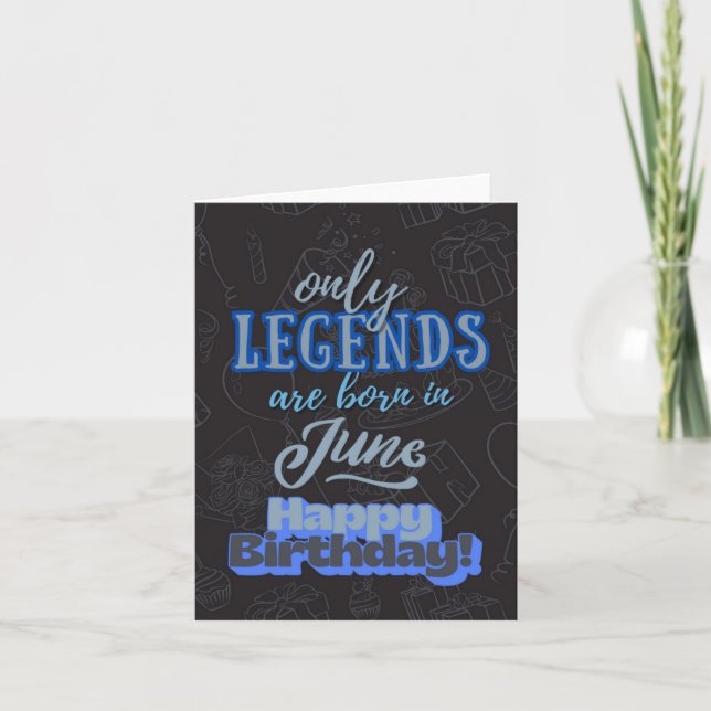 Carte Seules légendes Juin Heart Birthday Card (Devant)