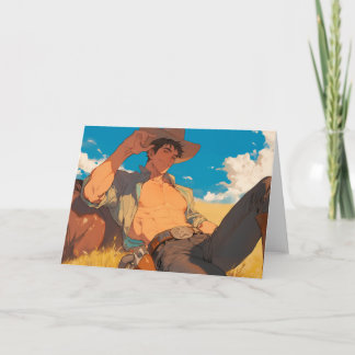 Carte Sexy Cowboy Hot Guy Greetings Card