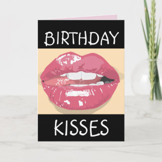 Carte SEXY ROMANTIC LIPS BIRTHDAY Greeting Card HUSBAND