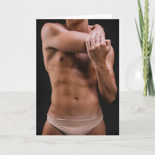 Carte Sexy Stretching Hot Guy Greetings Card (Devant)