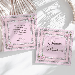 Carte Shaadi Moubarak vintage Roses Roses Roses Ro