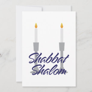 Carte Shabbat shalom salutation et chandeliers
