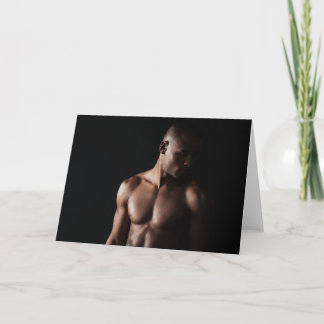Carte Shadow Hunk Hot Guy Greetings Card