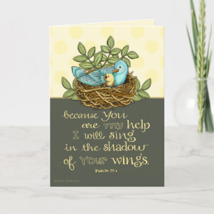 Carte Shadow of His Wings Encouragement Card