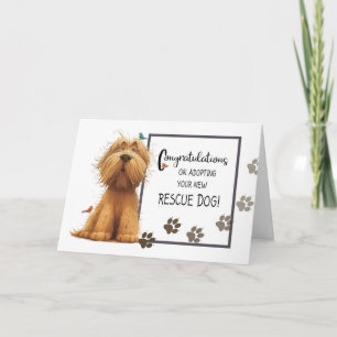 Carte Shaggy Dog de couleur dorée Félicitations Adopter