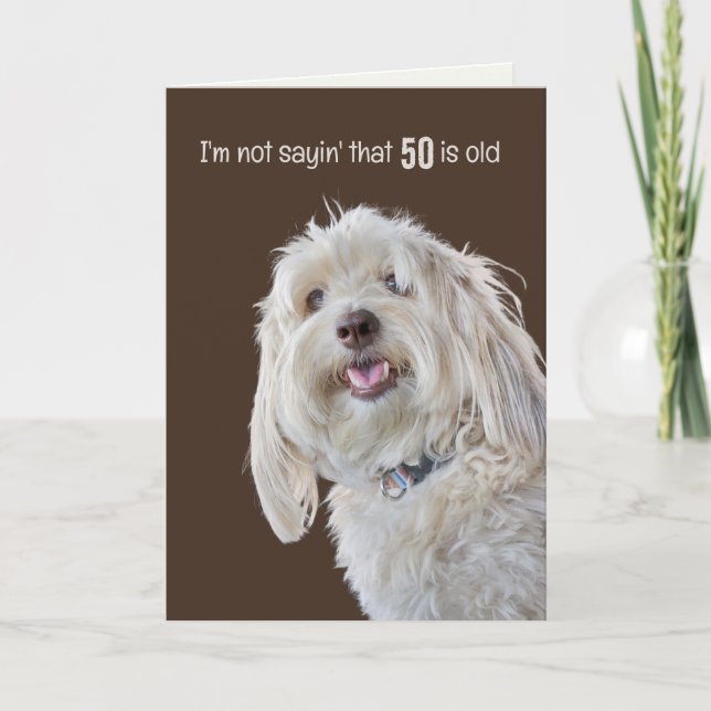 Carte Shaggy Poodle pour l'Humour du 50e anniversaire (Devant)