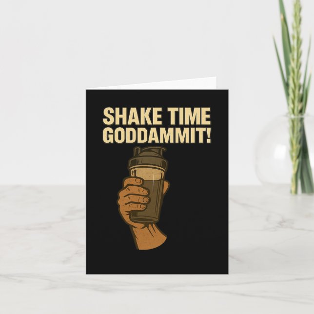Carte Shake Time - Funny Bodybuilding Gym - Protein Shak (Devant)