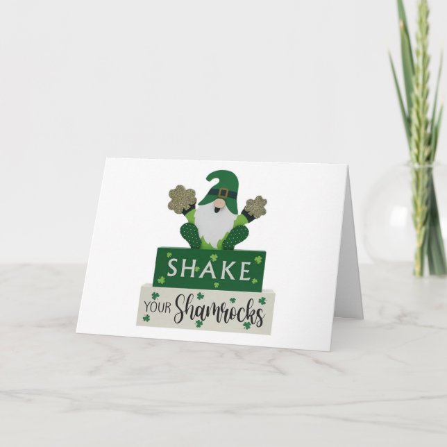 Carte **SHAKE your SHAMROCKS** HUMOUR DE NOËL ! (Devant)