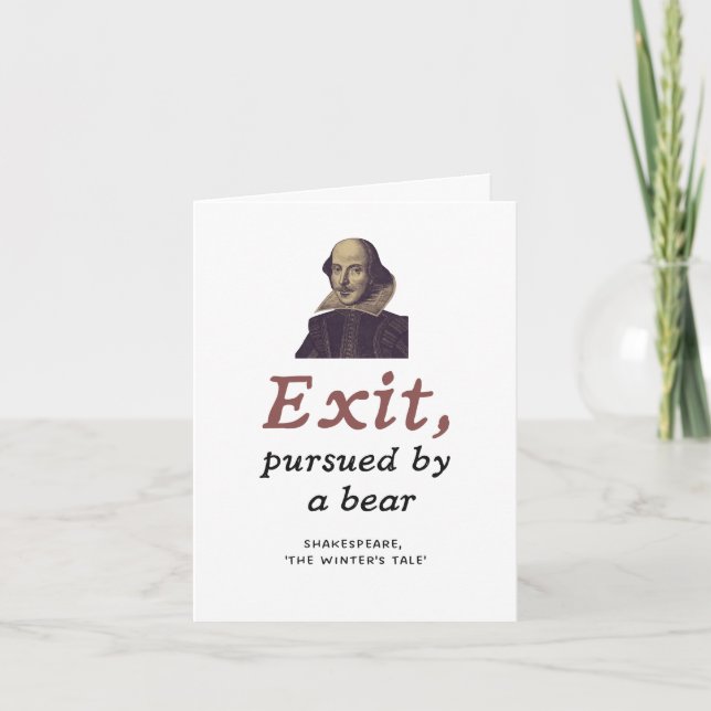 Carte Shakespeare Citation Funny Literary Graduation (Devant)