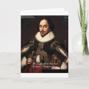Carte Shakespeare "Héritage d'honnêteté" Devis Cadeaux e