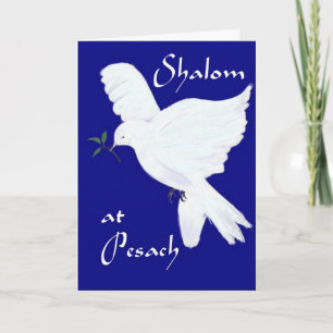 Carte Shalom chez Pesach ! - Colombe blanche de paix