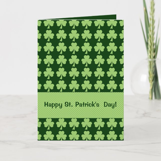 Carte Shamrock avec Pois Saint Patrick's Day (Devant)