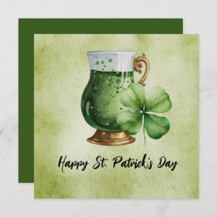 Carte Shamrock de la Saint-Patrick Vestiges et bière