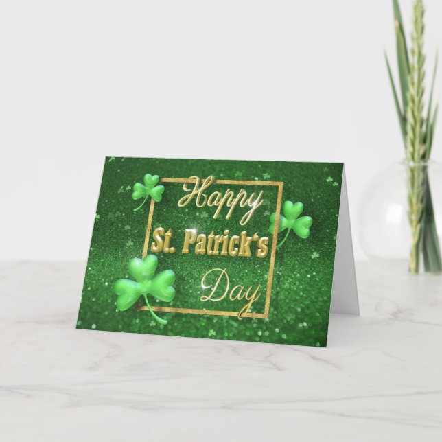 Carte Shamrock d'or de la Saint-Patrick (Devant)