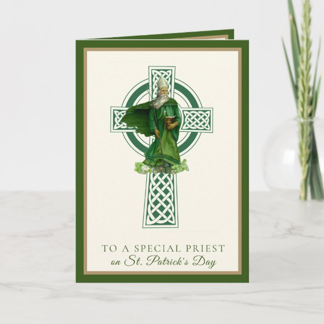 Carte Shamrock du prêtre catholique St. Patrick's  (Devant)