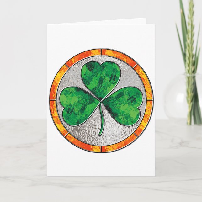Carte Shamrock en verre (Devant)