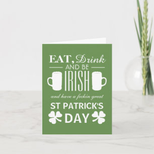 Carte Shamrock et bière irlandaise St Patrick's Day