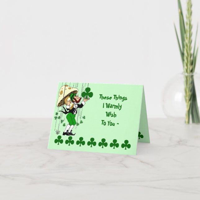 Carte shamrock Irish Blessing St. Patrick's Day (Devant)