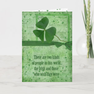 Carte Shamrock irlandais