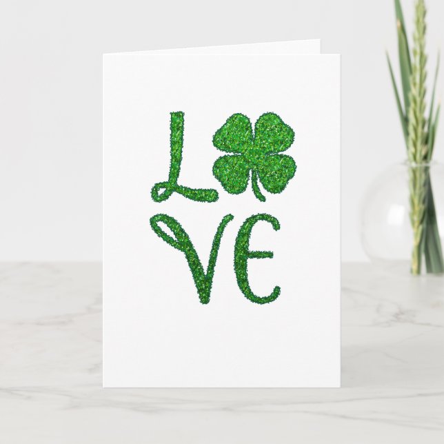 Carte Shamrock. Jour de St Patricks. Trèfle irlandais (Devant)