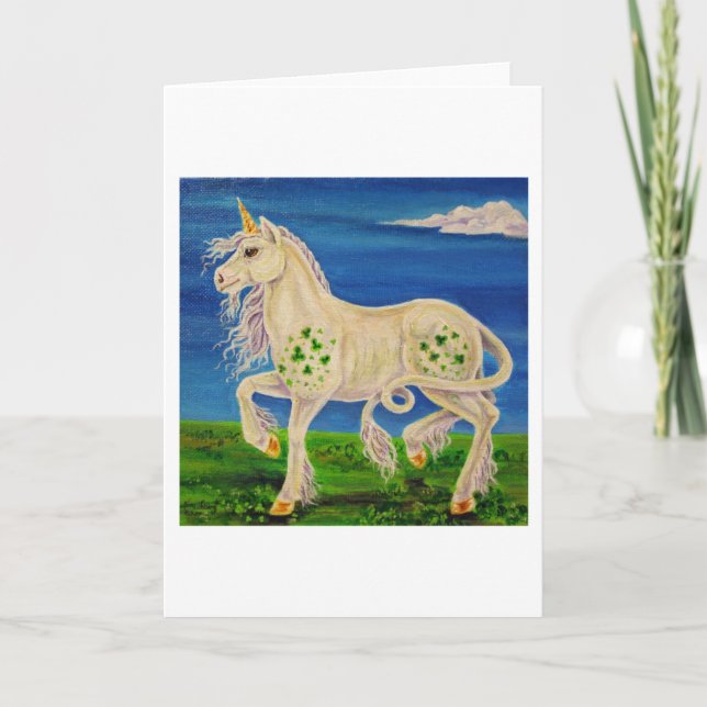 Carte Shamrock la licorne irlandaise (Devant)
