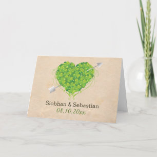 Carte Shamrock Mariage irlandais Heart