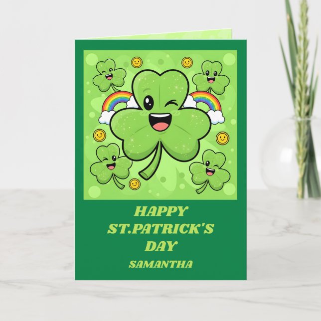 Carte Shamrock Sparkle St. Patrick’s Day Card (Devant)
