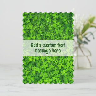 Carte shamrock St Patrick's Custom Text Flat Card