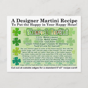Carte shamrock St. Patrick's Day Martini Recette