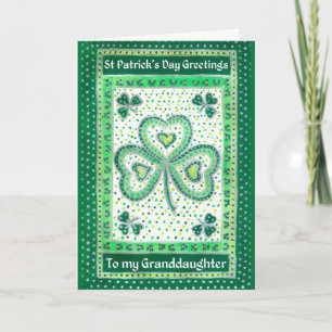 Carte shamrock St Patrick's Day pour une petite-fi