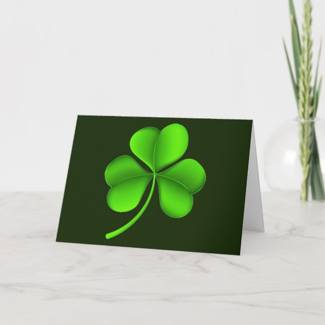 Carte Shamrock sur gccn vert foncé (Devant)
