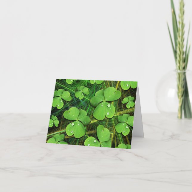 Carte Shamrock verte St Patrick's Day Note Card (Devant)