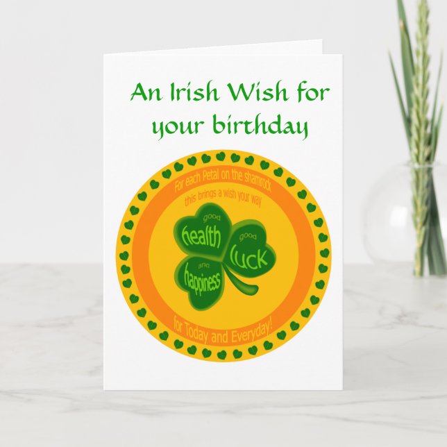 Carte Shamrock Wishes (Devant)