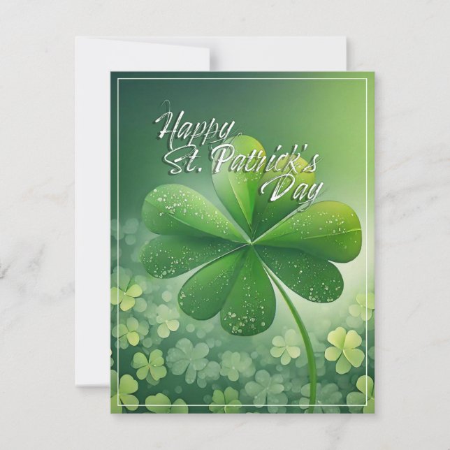 Carte Shamrocks verts Bonne St. Patrick's Day (7) c (Devant)