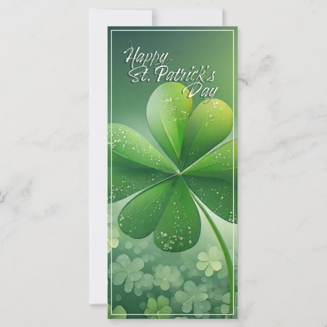 Carte Shamrocks verts Bonne St. Patrick's Day (7) c (Devant)