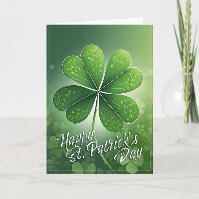 Carte Shamrocks verts Bonne St. Patrick's Day (8) c (Devant)