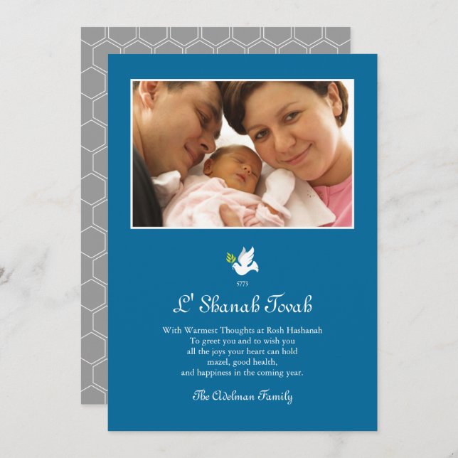 Carte Shana Tova Peace Dove Rosh Hashanah Card (Devant / Derrière)