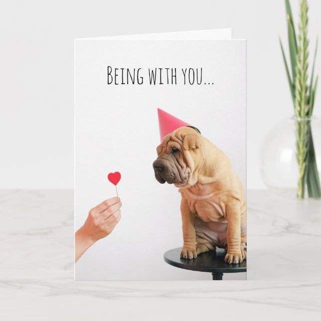 Carte Shar Pei Amoureux des chiens Penser à vous ami (Devant)
