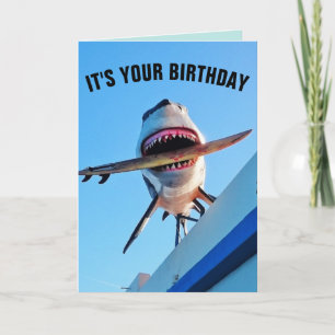 CARTE SHARK BIRTHDAY FUNNY KILLER SHARK GREETING CARD