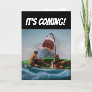 CARTE SHARK FUNNY BANTHDAY GREETING CARD
